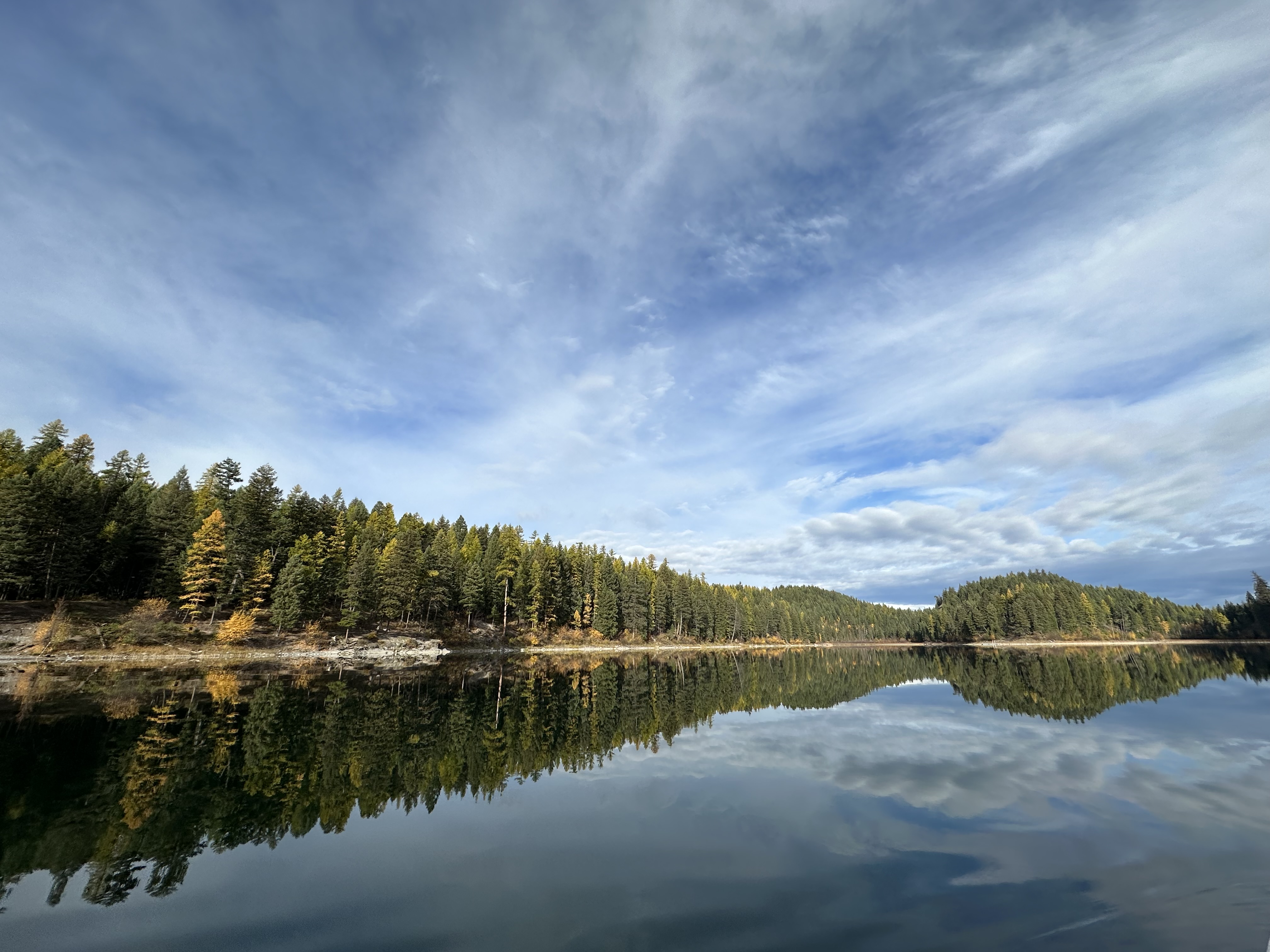 Bootjack Lake surrounded by forest and mountains