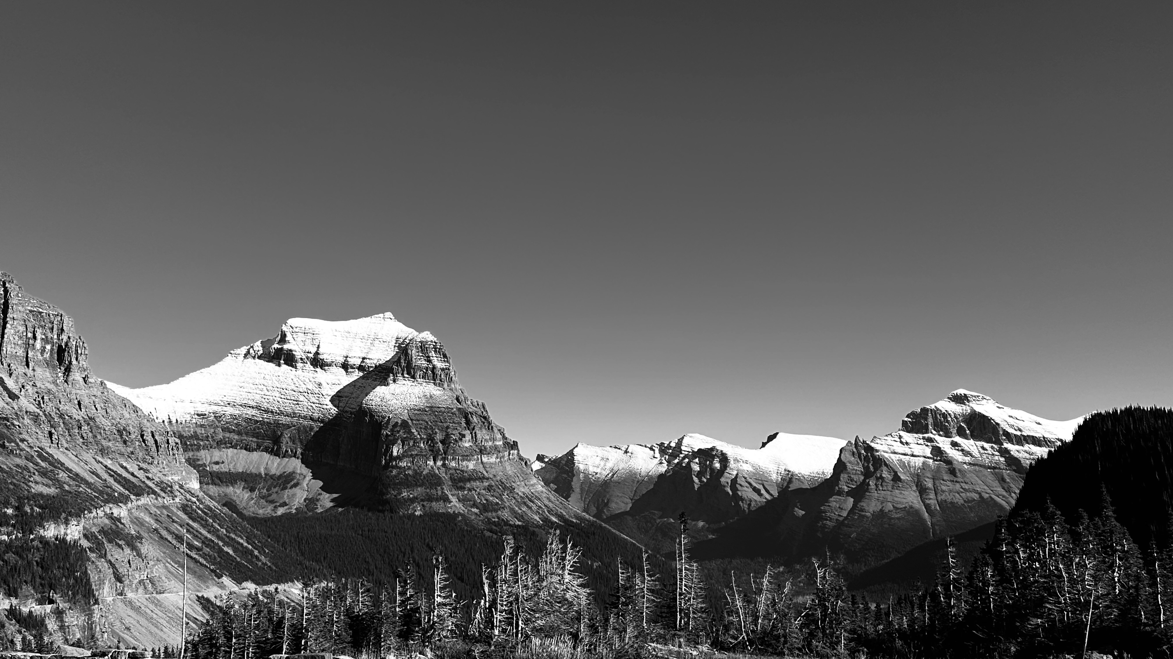 Frosted peaks of Glacier National Park after an early October snow