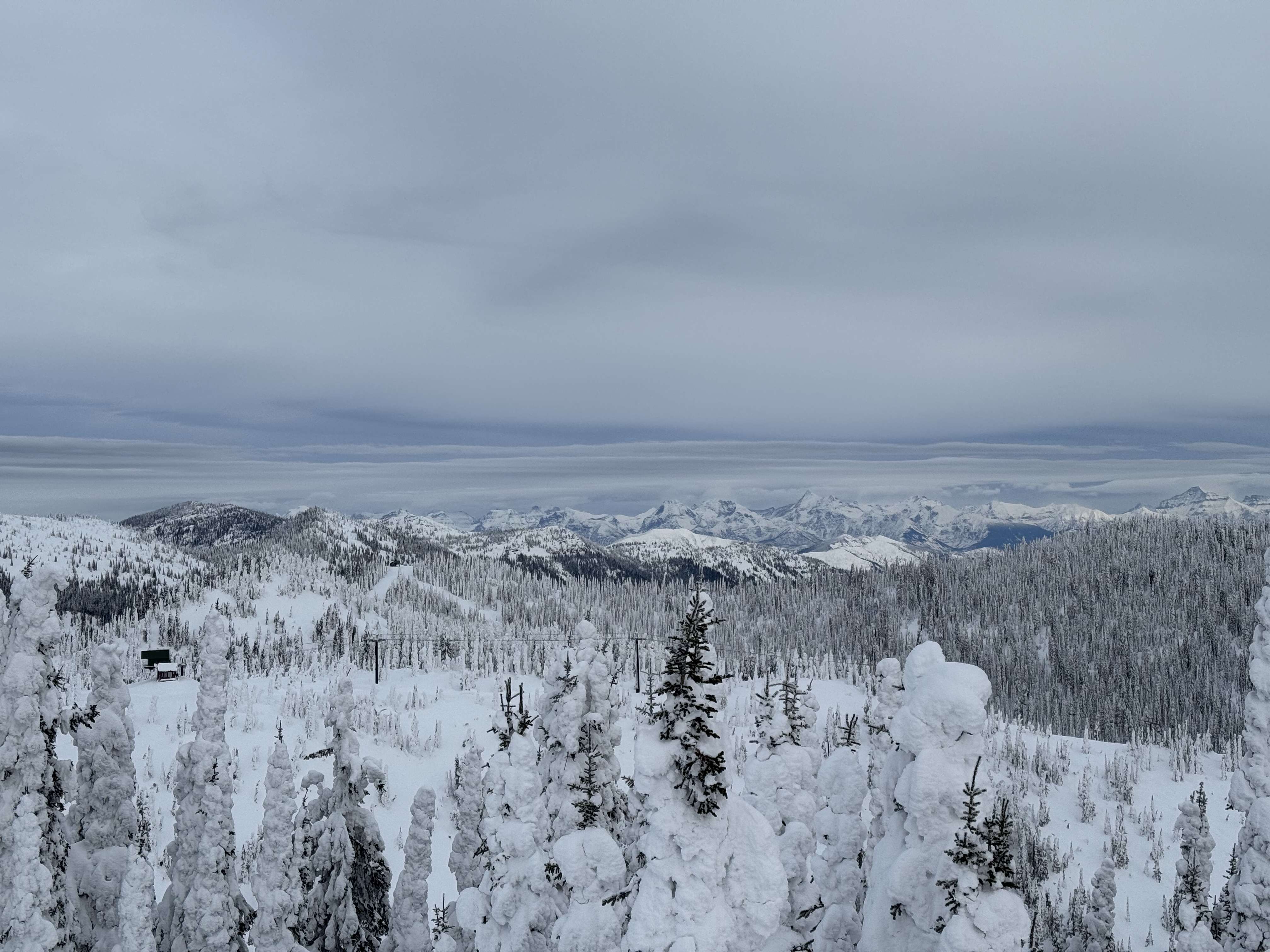 View of Glacier National Park from the Inspiration Trail on Whitefish Mountain